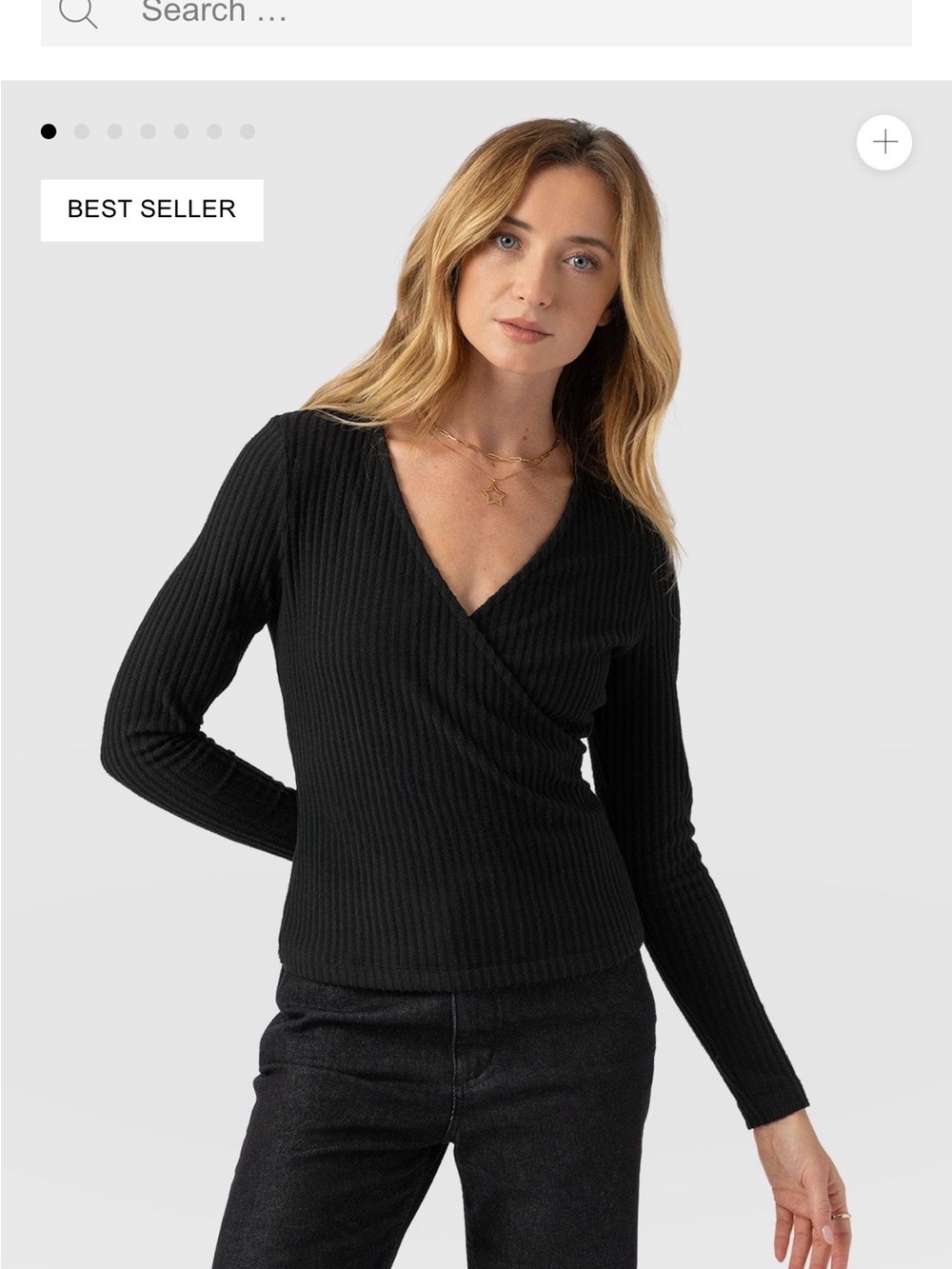 Saint & Sofia wrap ribbed top